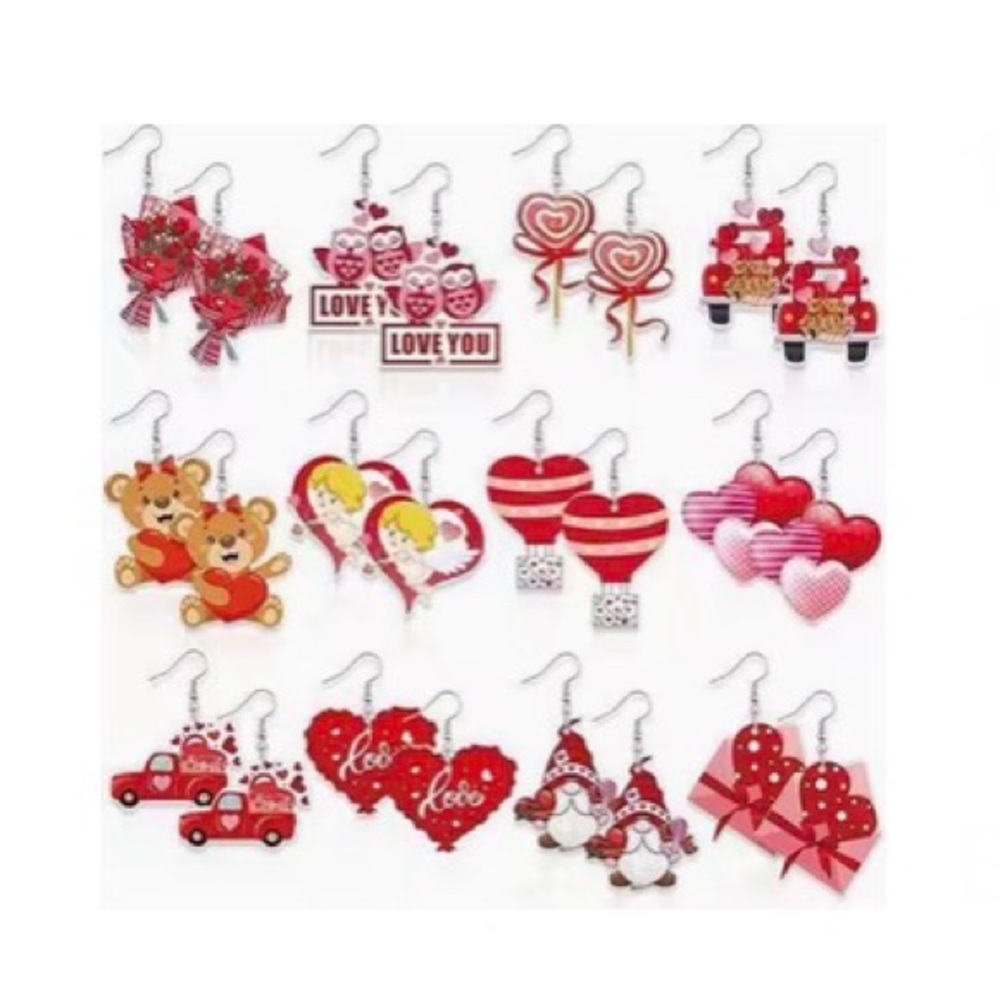 🕸️ Hand Crafted Valentine’s Day Acrylic Earrings Hypoallergenic Pick One